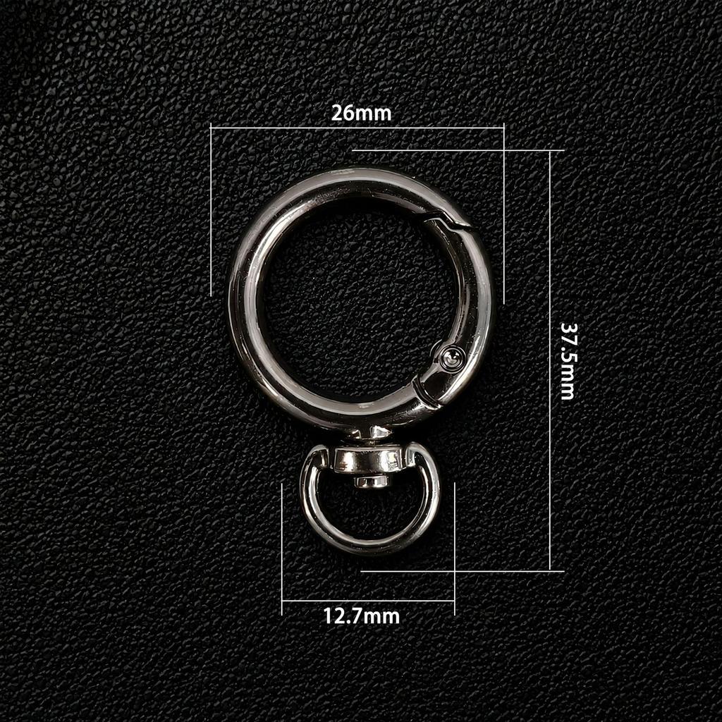 Versatile White Heart Zinc Alloy Keychain Connector with Irregular Shape and Spring Clasp
