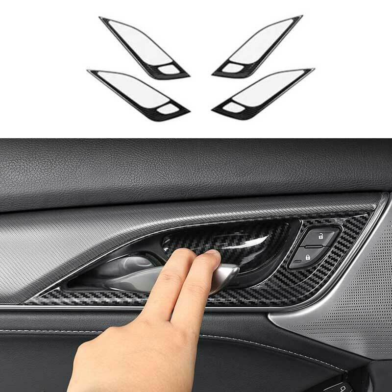 Steel Carbon Fiber Inner Door Handle Cover Trim Fit For Cadillac CT5 -