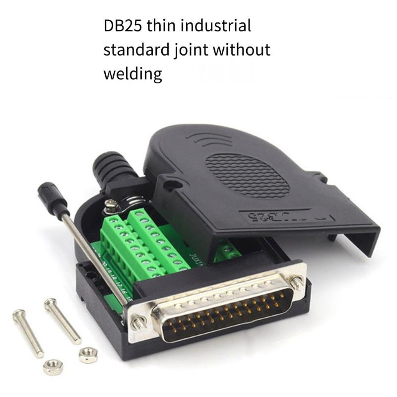 DB25 RS232 Terminal Connector Adapter Flexible Tail Sleeve Screw Lock Design RS232 Joint Not Need Welding