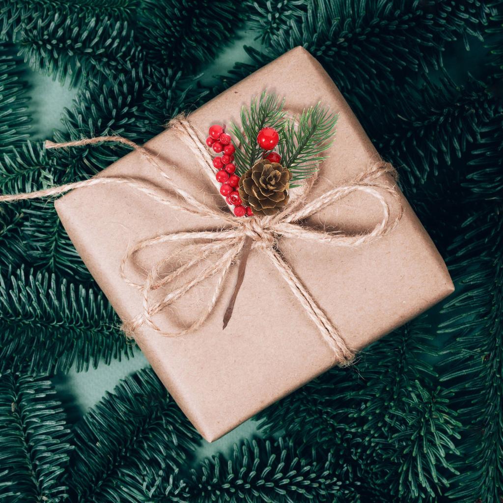 10 Pcs Artificial Green Pine Needles Decor Pinecone Picks Branches Decorations Christmas Stems Christmas Tree Ornament Presents