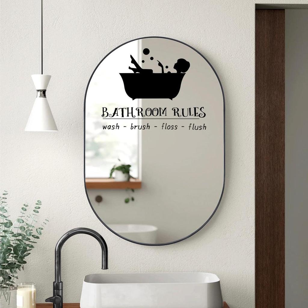 13 Stiluri Autocolante Slogan Impermeabile pentru Chiuveta de Baie și Ușă - Decalcomanii de Perete Decorative Autoadezive