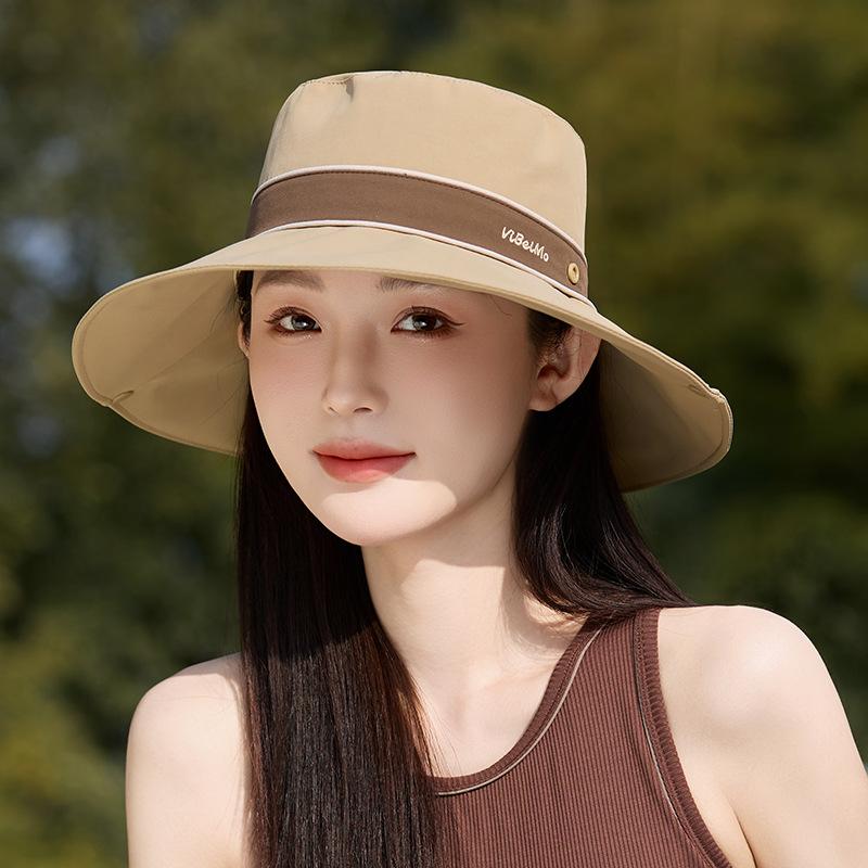 Outdoor sun protection hiking fisherman hat for women, spring and summer Korean version, versatile, face-slimming bucket hat, dual-use sun hat