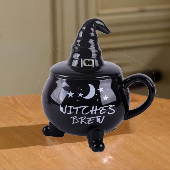 Funny Coffee Mug,Witch Coffee Mugs,Goth Christmas Novelty Cup With Lid,Witches Brew Cauldron Mug,The Before X-mas Witches Brew Coffee Mug