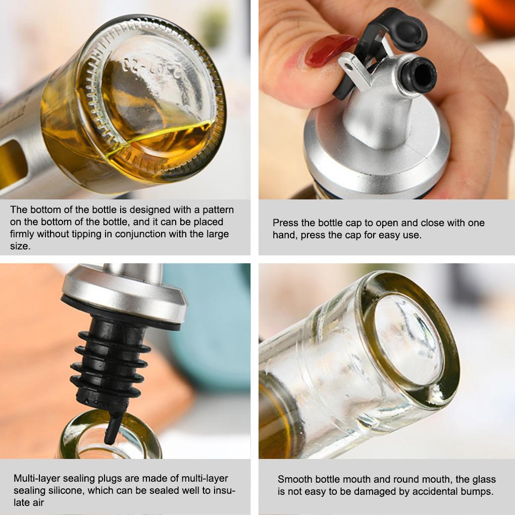 Oil Bottle Seasoning Bottles Container Stainless Steel Kitchen Supply Dispenser Non-slip Storage Tool Sauce for Soy Vinegar