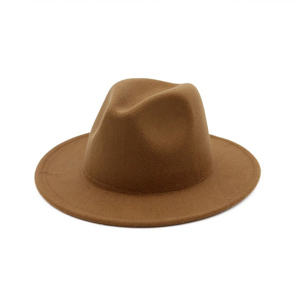 New Fashion Women Men Woolen Wide Brim Dress Dance Party Panama Cowboy Hat Jazz Cap Fedora Hat