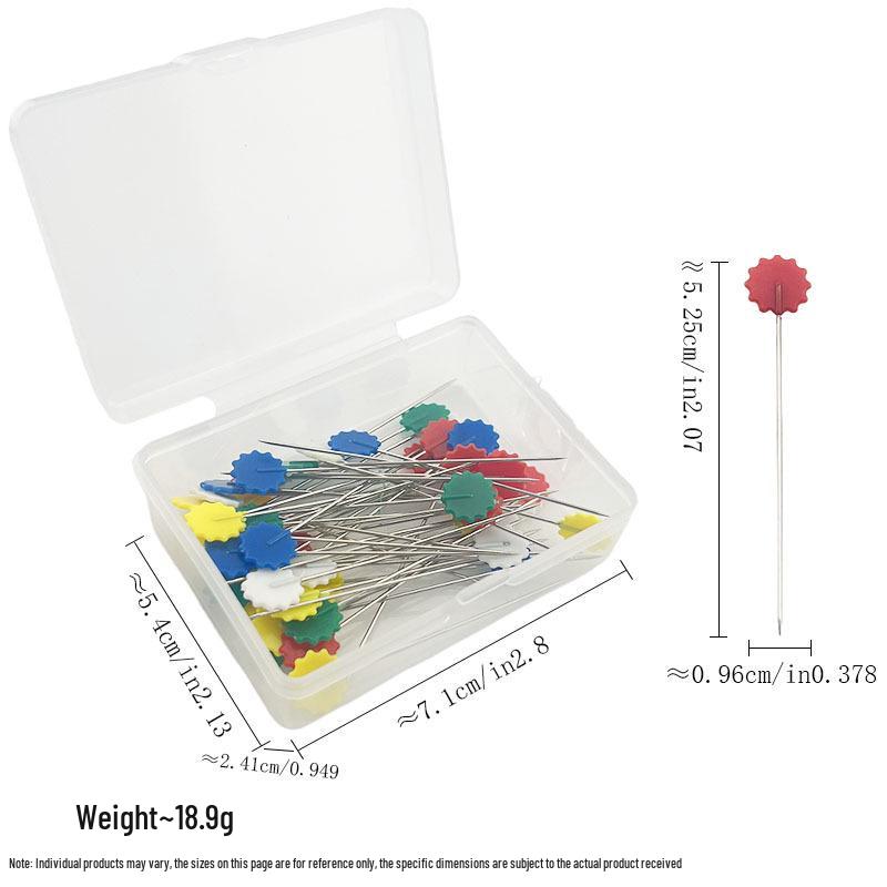 Sewing Patchwork Tools: Plum Blossom Flower Pattern Positioning Pins, 50pcs or 100pcs per Box