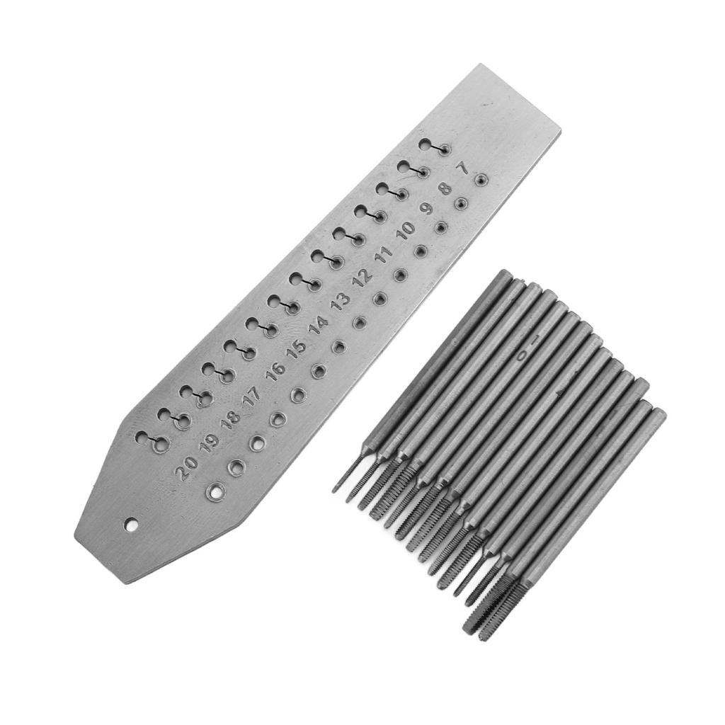14pcs Tap and Die Set 0.7mm 2mm Jewellers Watchmakers Tap Die for Jewelry Making Watch Repair