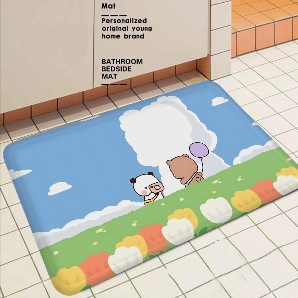 Bubu And Dudu Cute Cartoon Kitchen Mat Washable Non-Slip Living Room Sofa Chairs Area Mat Kitchen Toilet Rug