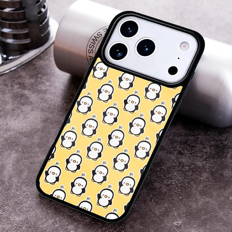 Cute Penguin Pattern Phone Case For iPhone 17 16 15 14 13 12 11 Pro Max Plus 17Air Soft Silicone Cover