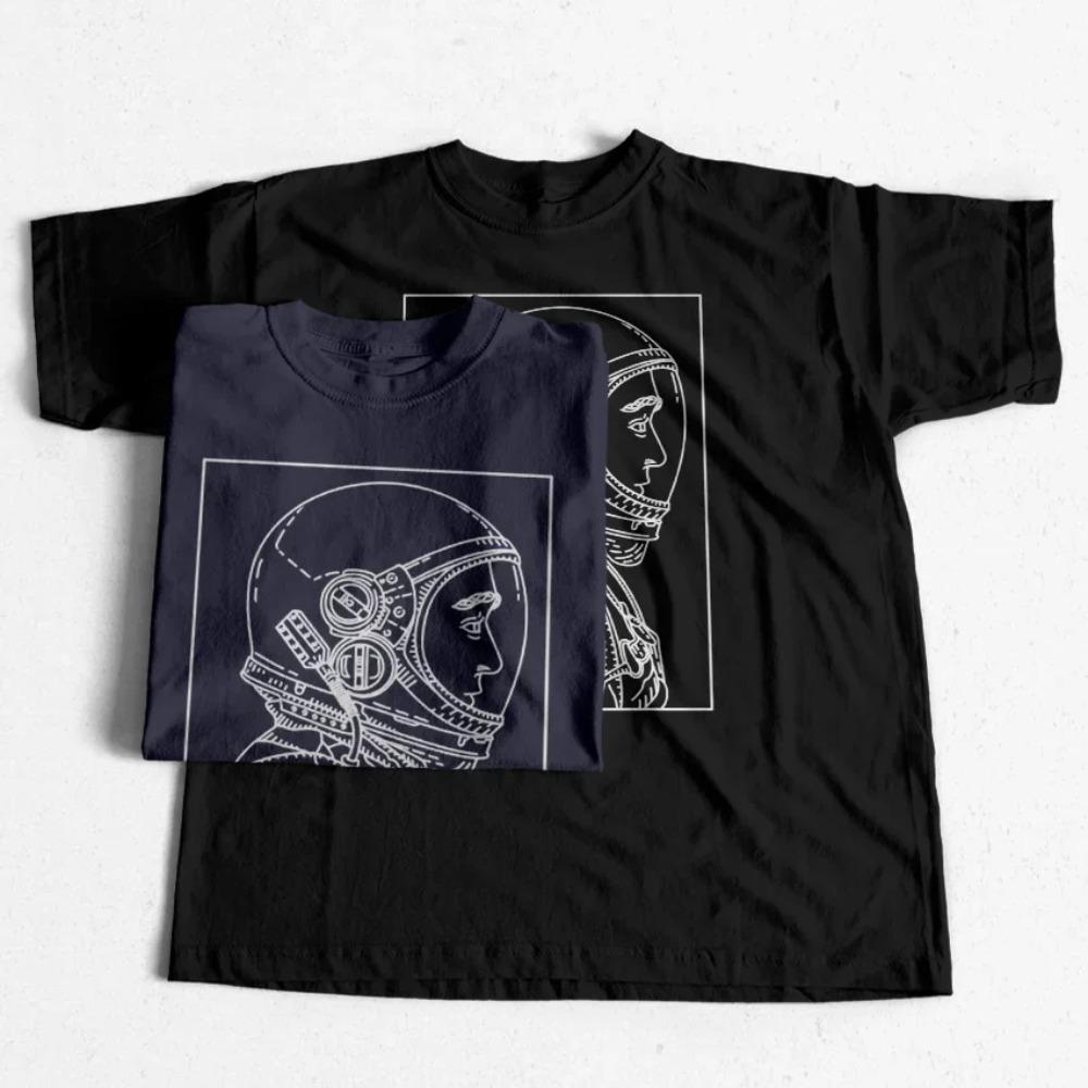 Big Size Space Print Unisex T Shirt Loose Astronaut Print Men Tshirt Short Sleeve T-shirt Men Tee Shirt Space18