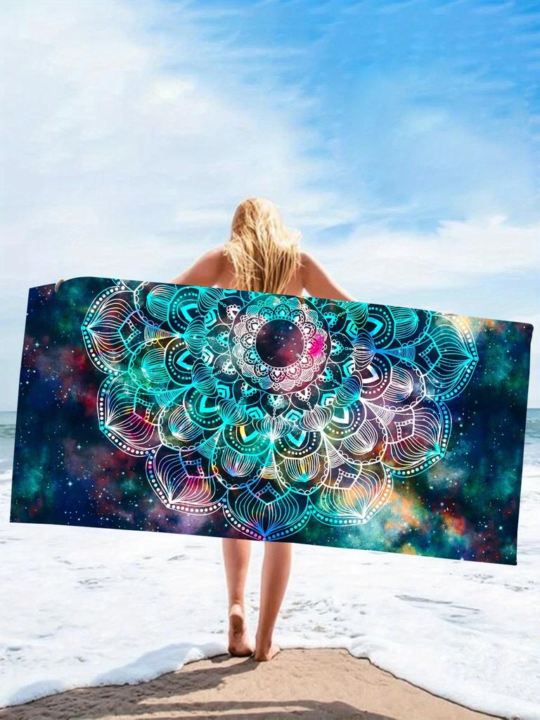 1PC Mandala Pattern Beach Towel for Abuela Abuelo Mama Papa Festival Day Birthday Quick-Dry Towel For Bath Yoga Tourism Swimming