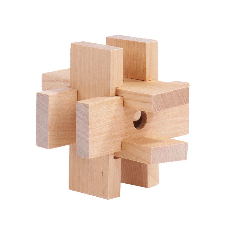 Luban Lock Classical Wood Puzzle Set for Kids - Mortise and Tenon Design