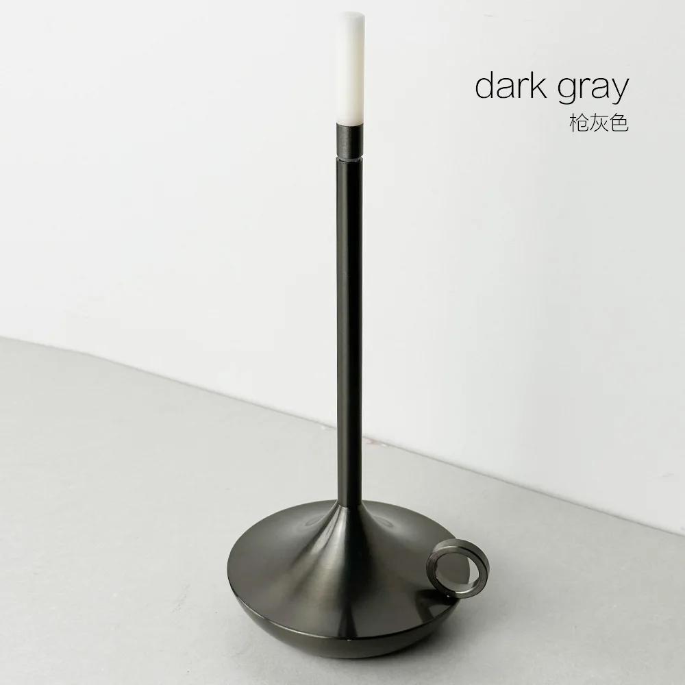 

Настольная лампа для спальни, перезаряжаемая беспроводная сенсорная лампа, свеча для кемпинга, креативная атмосферная лампа, USB-C, настольное ночное освещение Warm Light&USB Plug темно серый