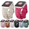 Floral Engraved Strap For Apple Watch Band 40mm 44mm 41mm 49mm 45mm 38mm 42mm Silicone Bracelet Iwatch Series 9 7 Se 6 8 Ultra 2