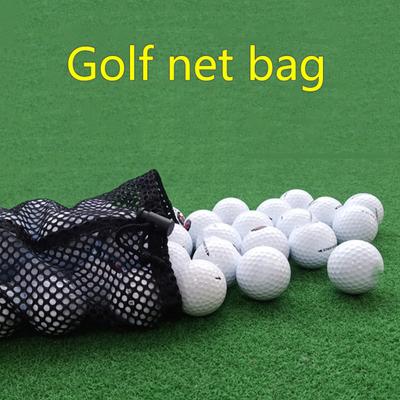 Golf Mesh Bag Large Capacity Wear-resistant Black Mesh Bag Golf Balls Carrying Holder