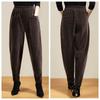 Women's Corduroy Harem Pants Autumn Winter Thickened Plus Size Loose High Waist  Fleece Pants