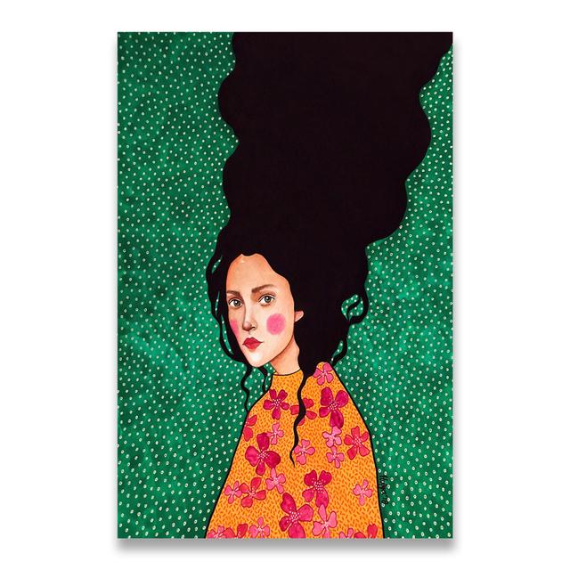 

Винтажная абстрактная девушка, волосы, цветок, женская настенная живопись на холсте, модный плакат в скандинавском стиле, настенные панно для гостиной, без рамы, без рамки 40*50cm