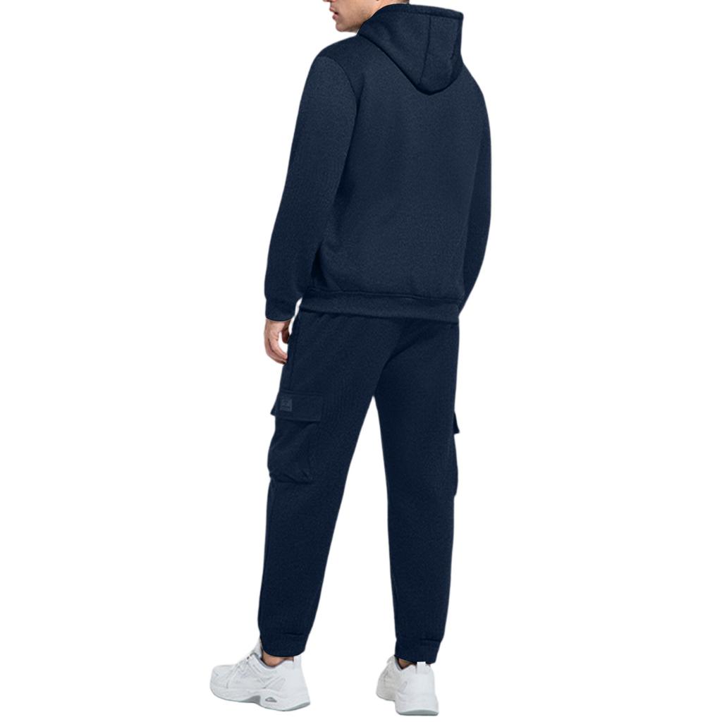 Men Waverg Zipper Pocket Flip Collar Self-Cultivation Cardigan Jacket Set