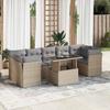 VidaXL Garden Lounge Set with Cushions 8 Pcs Beige Braided Resin 3326120