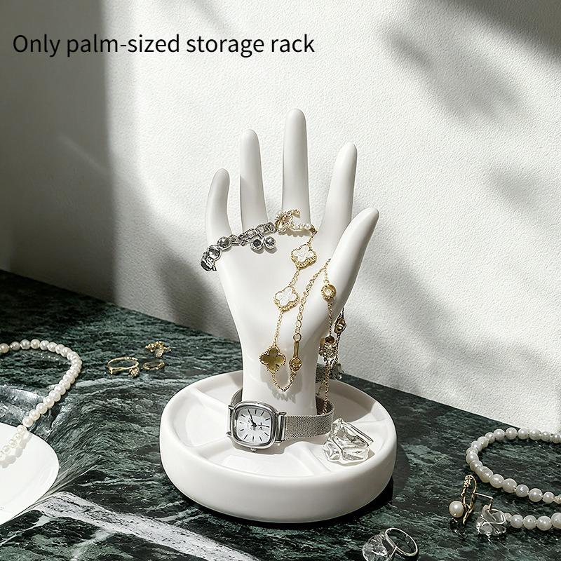 

1pc Modern Art Palm Storage Rack Home Living Room Bedroom Luxury Desktop Ring Necklace Jewelry Rack Decoration