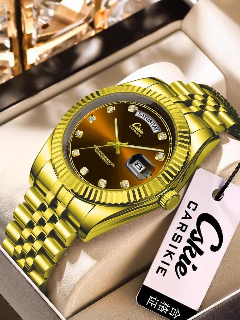 Swiss Brand Ultra-Thin Men's Steel Band Business Watch - High-End Waterproof Design