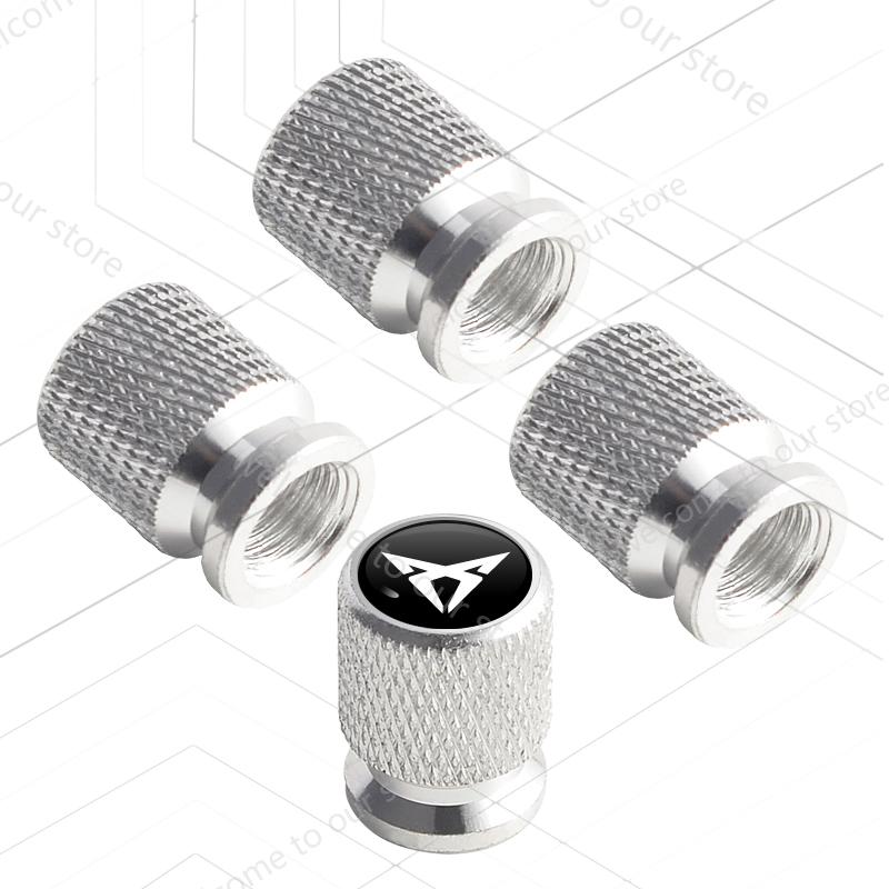 4 Stück/Set Für Ibiza Leon ATECA Tavascan Arona Born Ateca Tarraco Terramar LOGO Abzeichen Auto Rad Reifen Ventilkappen Reifenventilschäfte