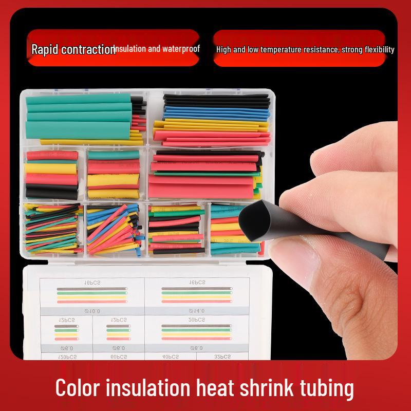 Boxed and Bagged Colored Heat Shrink Tubes - 530pcs Insulation Sleeves and 560pcs Electrician Wiring Tubes