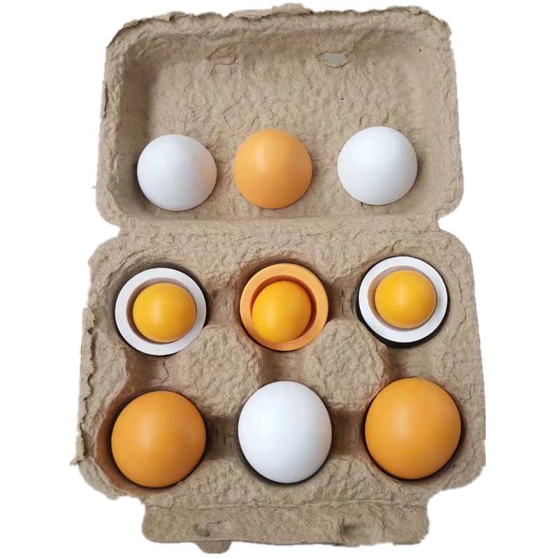 Pretend Play Wooden Duck Egg Set - 6 Pieces for Children