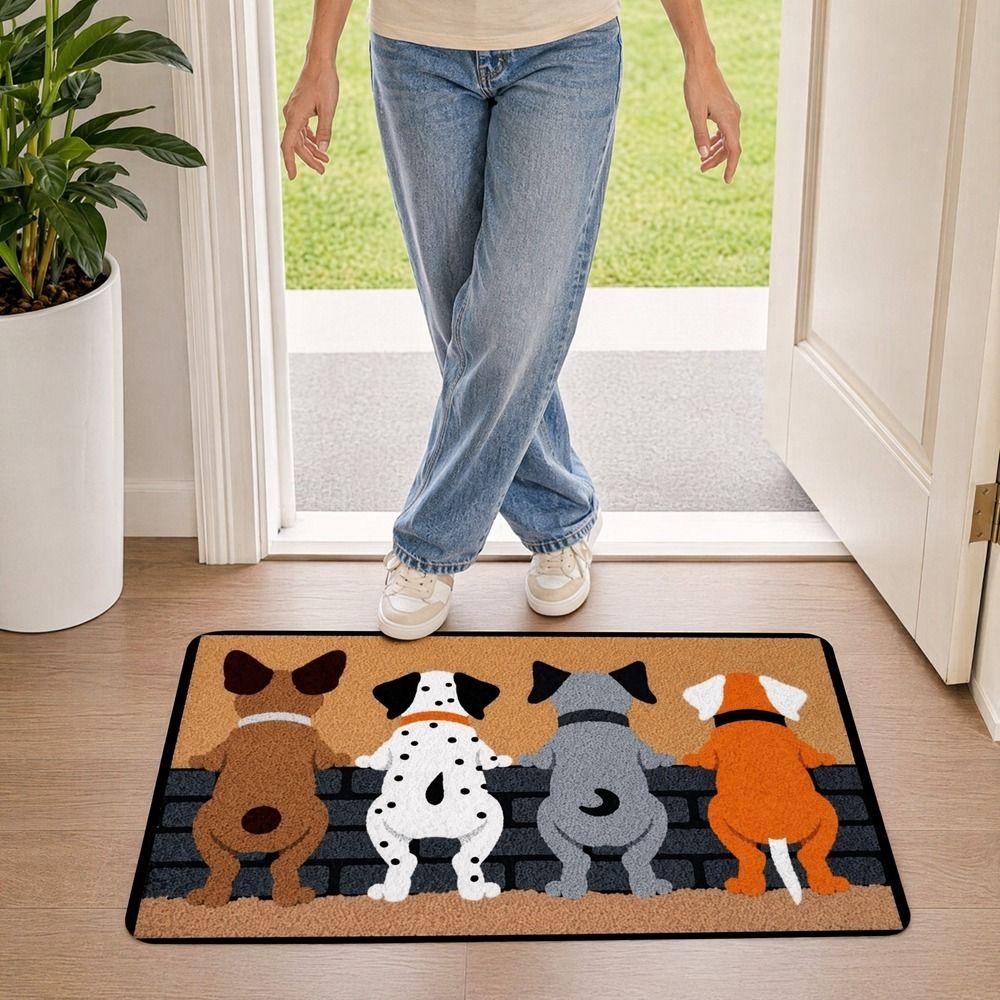 Wear-resistant Door Mats Cartoon Dog Pattern Home Decoration Mat Durable Welcome Carpet Kitchens