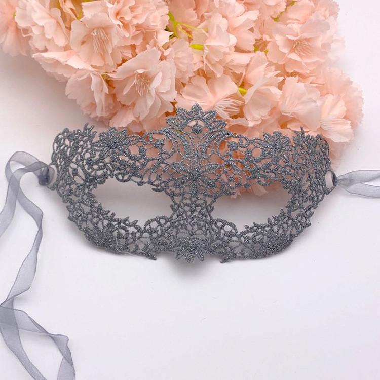 Lace Adult Costume Mask With Gold Silver Embroidery For Costume Party And Holiday Celebrations