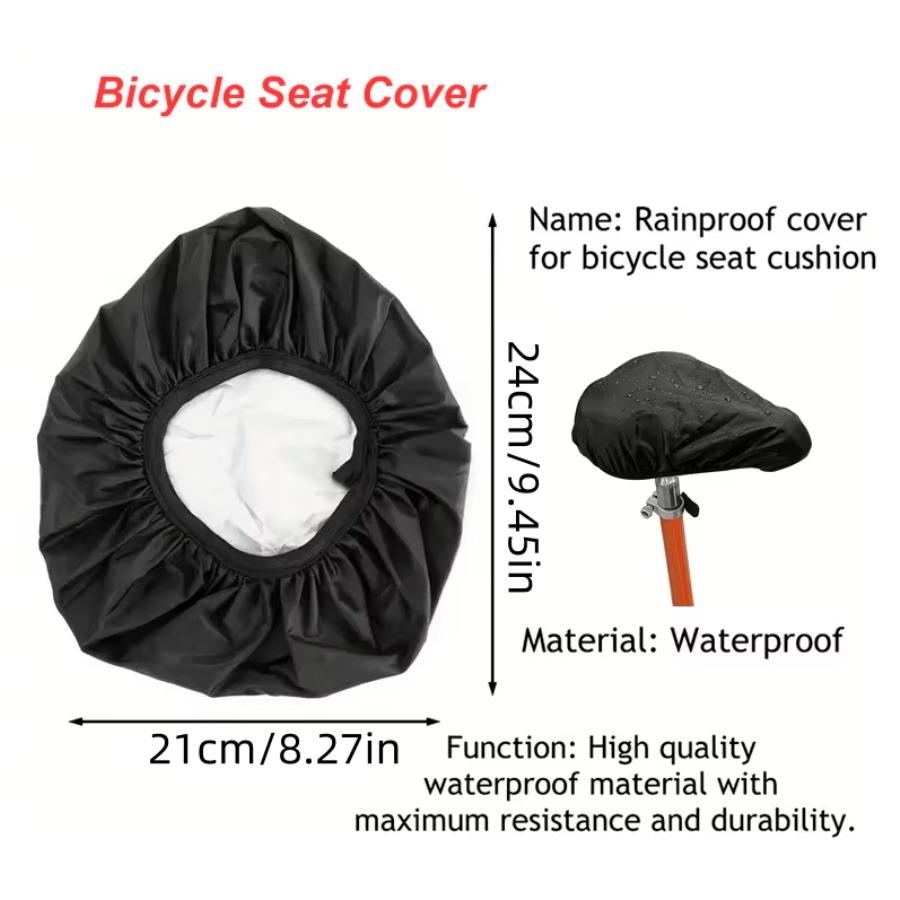 1/2/3pcs Waterproof Bicycle Seat Shade Bike Cushion Protective Rain Elastic Dust Resistant Uv Protector Outdoor Bike Accessories