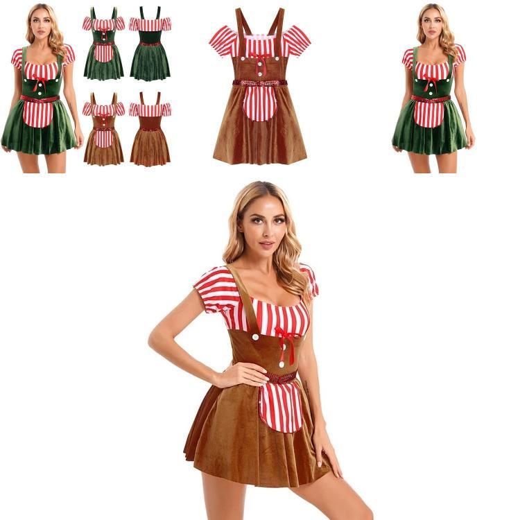 Christmas Costume For Women With Polyester Spandex Fabric Bright Colorful Halloween Stage Performance Outfit For Holiday Parties