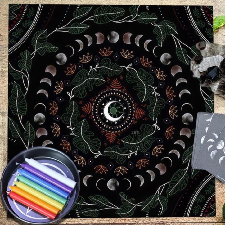 Moon Phases Tarot Card Tablecloth Altars Cloth Astrologys Divinations Tapestry