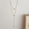 Women's Daily Drop Snake Chain Necklace (Two Chains at Once)