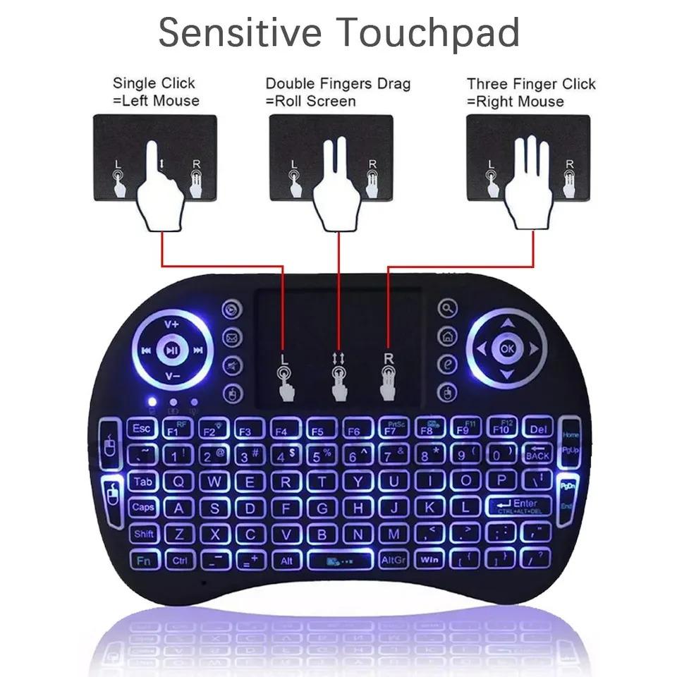 מקלדת מיני אלחוטית 2.4GHz שלט רחוק Air Mouse משטח מגע למחשב Smart TV Box
