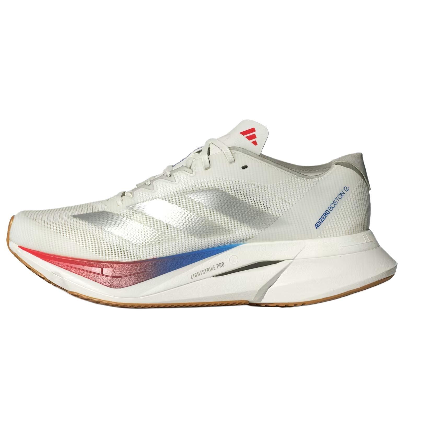 (WMNS) adidas Adizero Boston 12  Core White Matte Silver Pure Ruby  Women s JI4480 EU 38