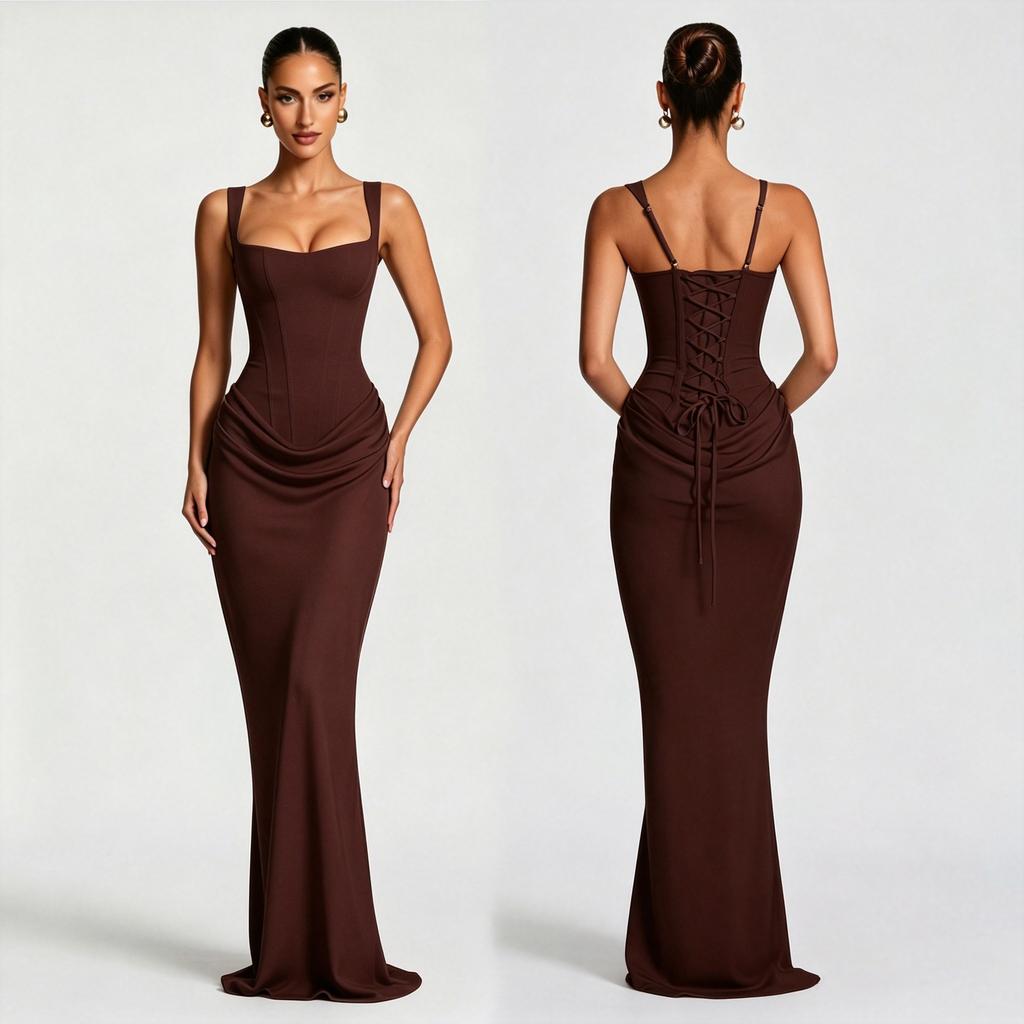 Women's Slim Fit Fishtail Dress Adjustable Straps Light Luxury Dinner Wedding Party Dress Dress
