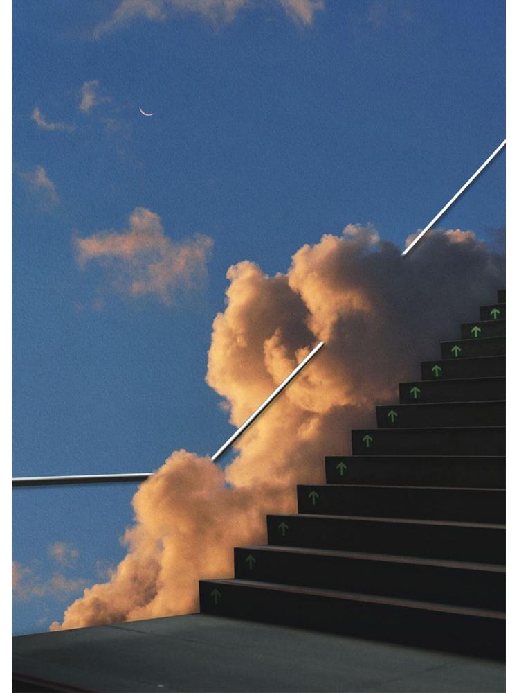 Vintage Future Imagination Sky Cloud Plakáty Obraz na plátně Legrační obraz na zeď pro moderní obývací pokoj Domácí dekorace
