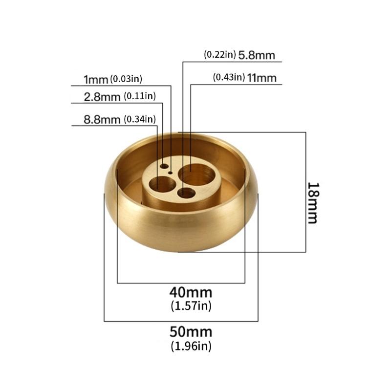 Cone Incenses Holder Brass Incenses Burners Holder with 5 Different Size Holes Incenses Stick Holder Metal Censer Gift