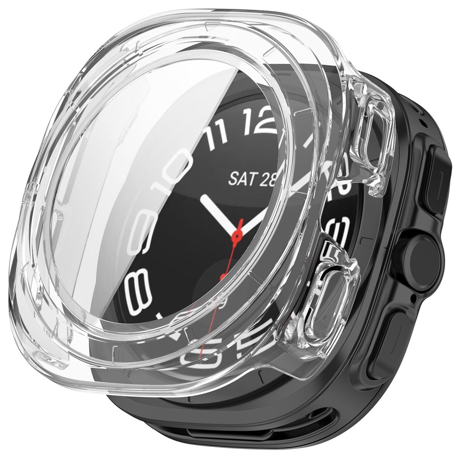 

Watch Case+Glass For Samsung Galaxy Watch Ultra 47mm Protective Screen Tempered Glass Film For Galaxy Watch 7 Ultra Bumper Cover прозрачный