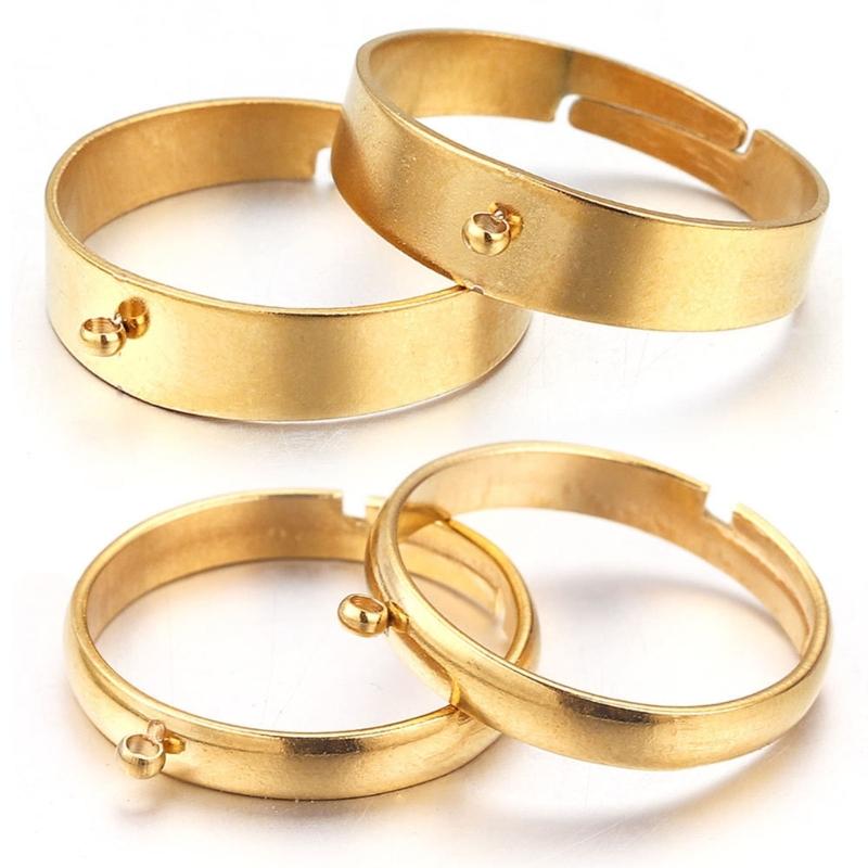 10 Stück Edelstahl Ringrohlinge Offen Verstellbare Fingerringe DIY Schmuckherstellung Rohlinge für Bastler Handgemachtes Geschenk