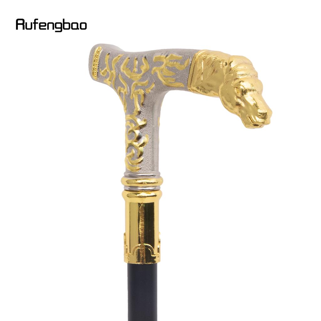 Golden White Horse Handle Luxury Walking Stick Party Fashion Elegant Walking Stick Decorative Cospaly Cane Knob Crosier 90cm