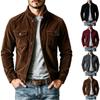 2026 Men's Vintage Corduroy Jacket - Men's Standing Collar Fashion Casual Coat - Fall/Winter Men's Casual Buttoned Shirt