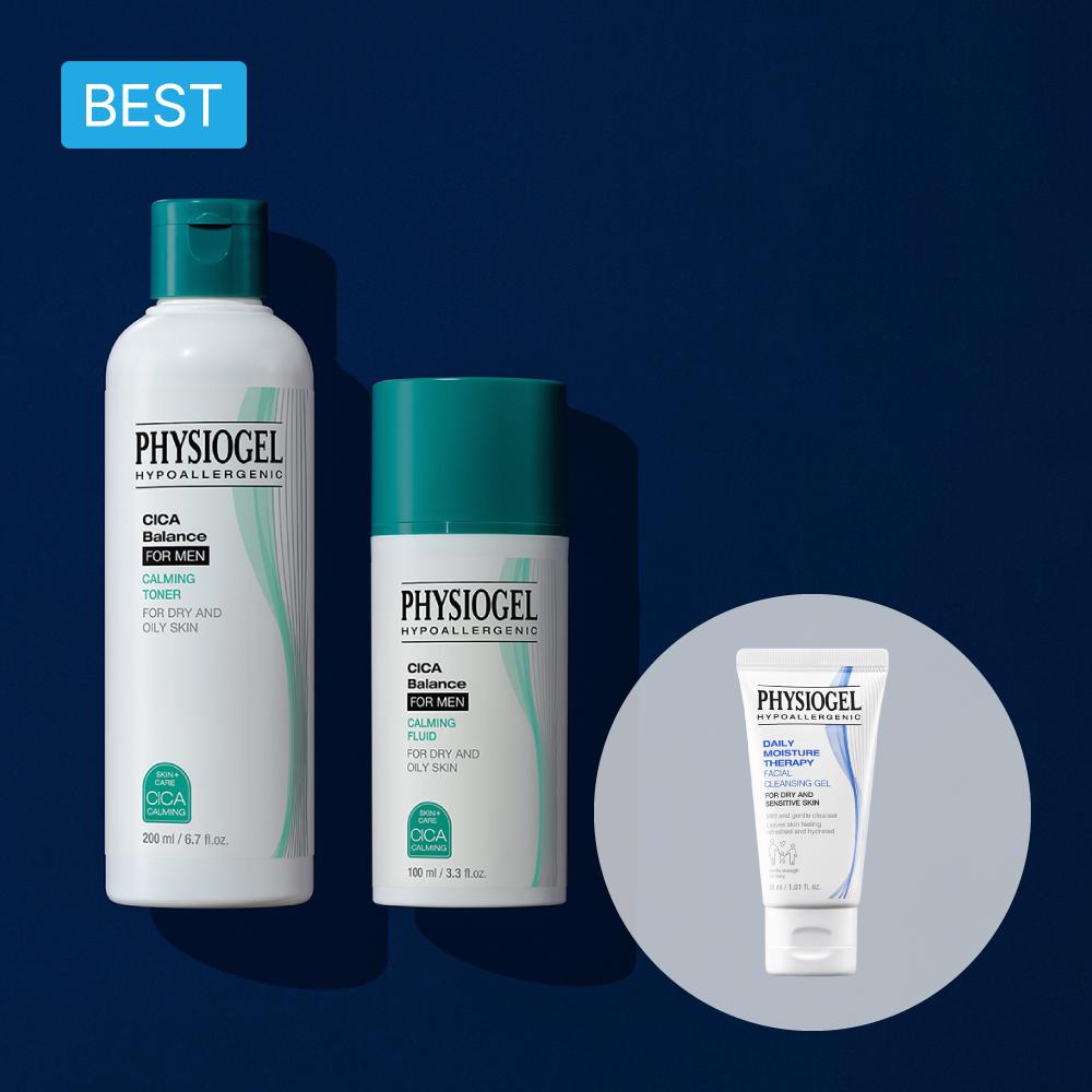 PHYSIOGEL Cica For Men Toner & Fluid Skincare Set