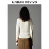 UR Women's Drape Neck Pleated Long Sleeve T-Shirt