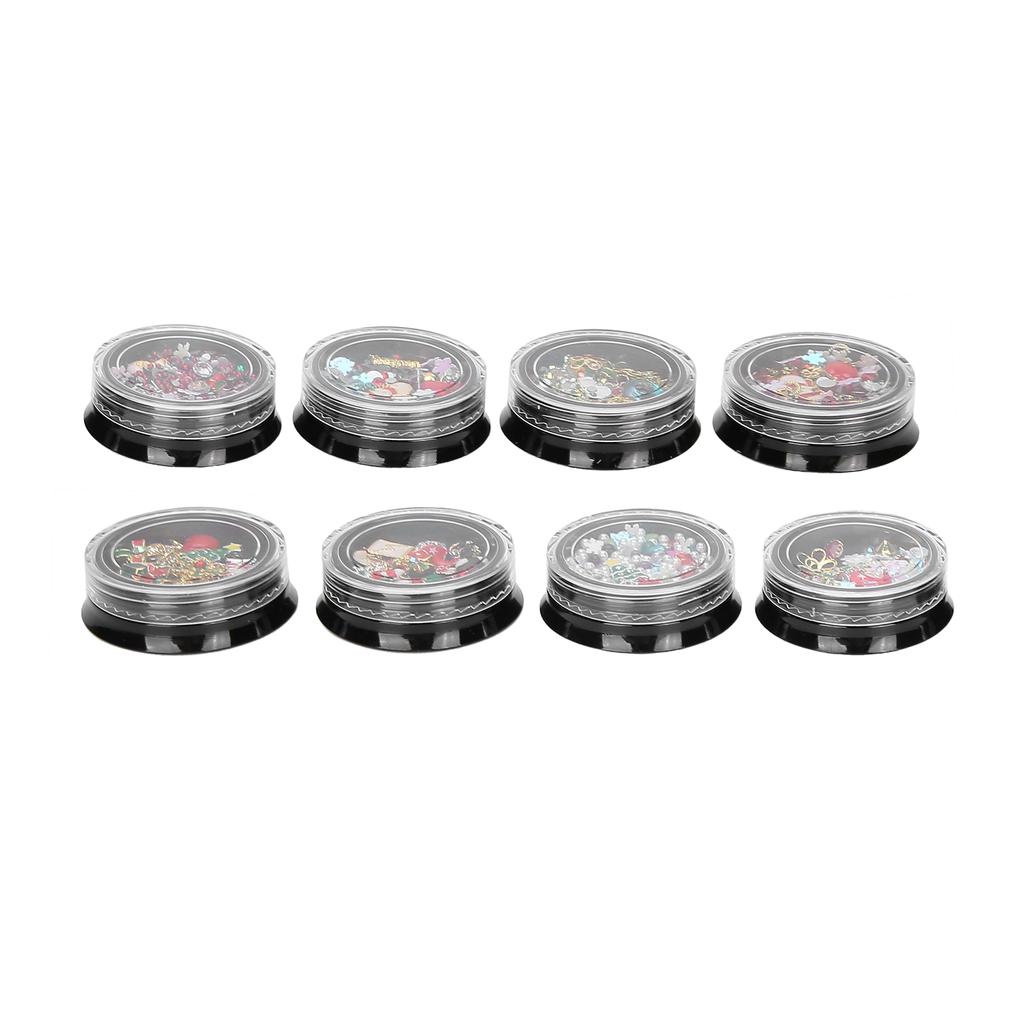 8pcs Christmas Nail Art Rhinestones Alloy Rivet Beads Nail Decoration Manicure Tool