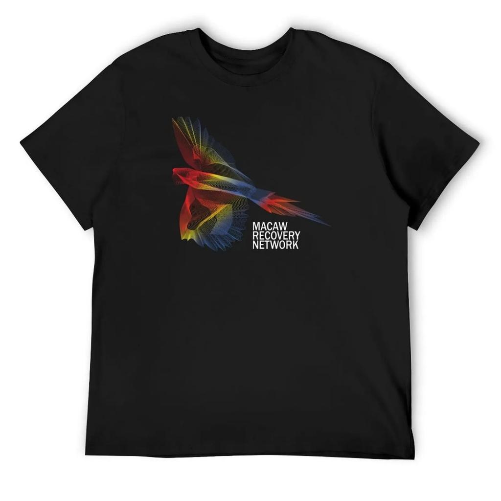 Scarlet Macaw Print - Macaw Recovery Network T-Shirt Croswit Shirt Man Summer Top Vintage T Shirts Mens Cotton T Shirts