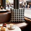 Checkered Pattern Cushion Cover Set of  Decorative Short Plush Pillow Covers for Sofa Soft  Cushion Case x cm