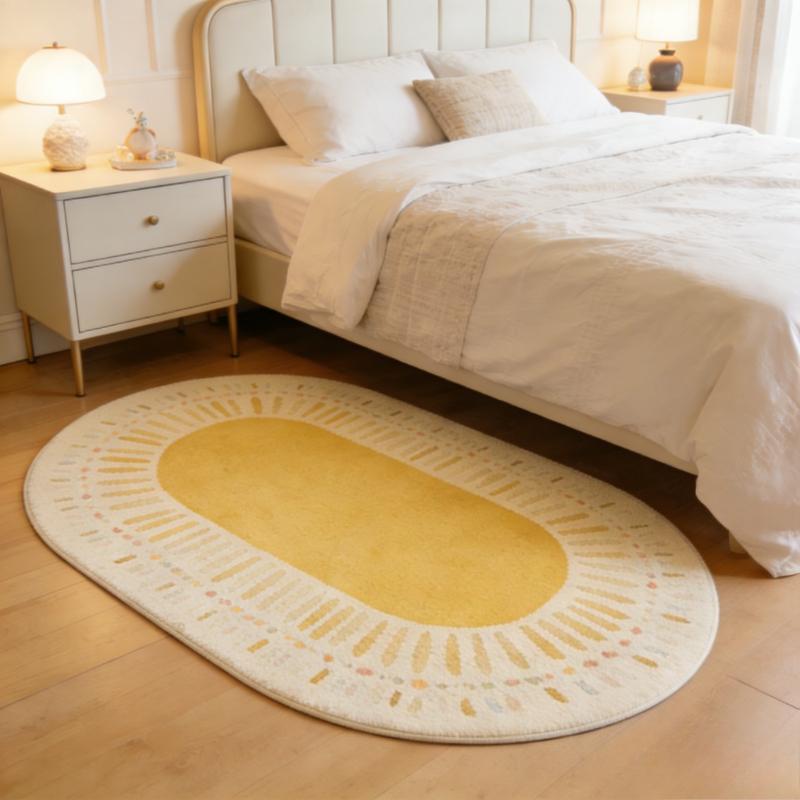 Cream Style Carpets for Living Room Light Luxury Bedroom Decor Carpet Art Fluffy Soft Bedside Rug Colorful Home Plush Floor Mat
