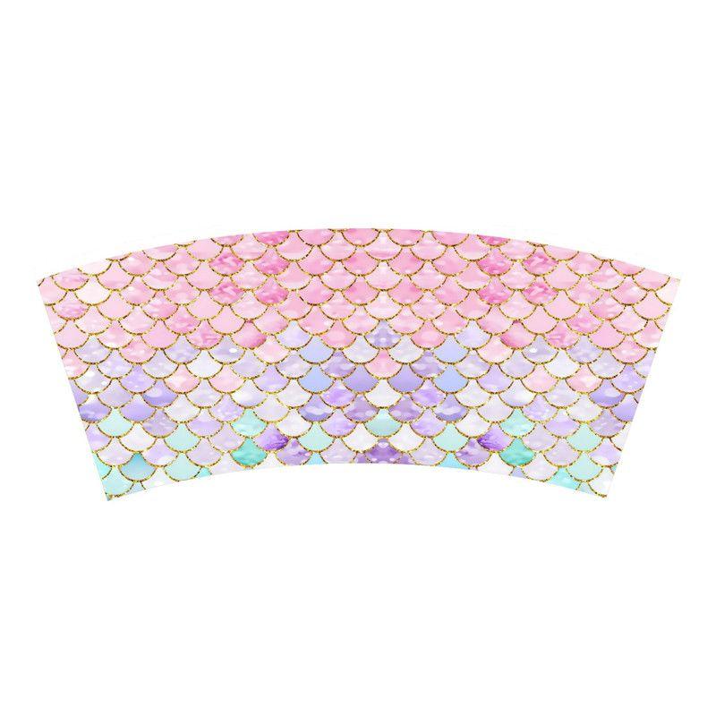 Mermaid-Themed Birthday Party Decorations: Fish-Scale Tableware Set, Disposable Paper Plates, Paper Cups, and Tablecloths